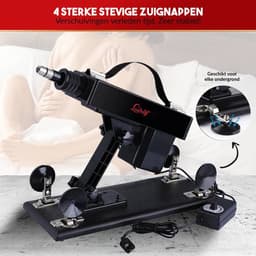 LoveVlijt - Seksmachine met Dildo en vele extra Opzetstukken - Discreet - Sex Fuck Machine - Penetratie - Neukmachine - Voor Mannen en Vrouwen - Talloze Standjes - Clitoris Gspot Stimulator - Krachtige Erotische Machine - Zwart — thumbnail 2