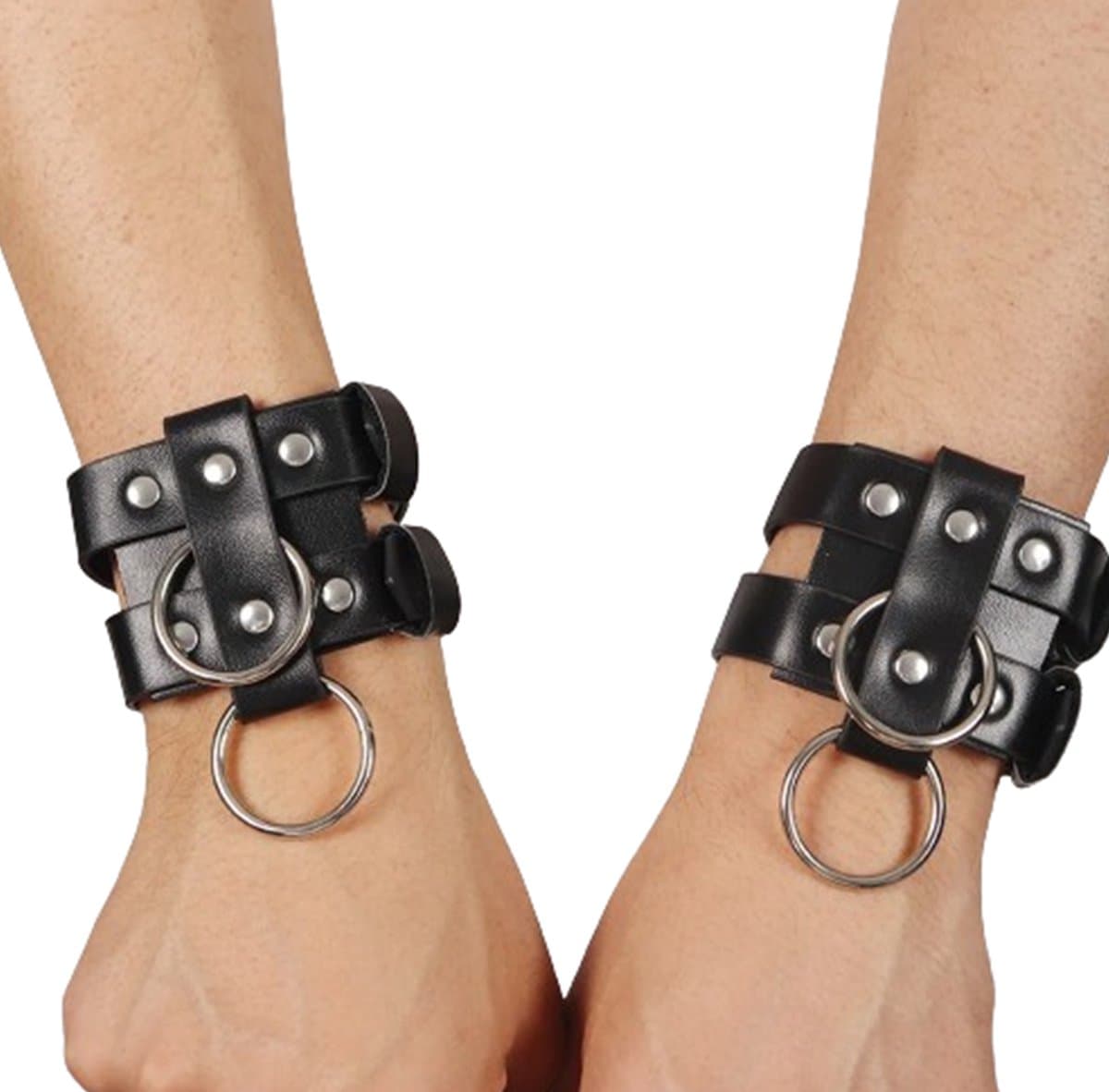 Pols bondage armbanden - Lederen BDSM riem - Set van 2 - Verstelbaar — afbeelding 1