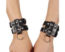 Pols bondage armbanden - Lederen BDSM riem - Set van 2 - Verstelbaar