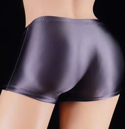 Kinky heren ondergoed Grey Cava - Fetisj penis slurf short - Strakke erotische boxershort - Glanzend grijs nylon - Olifanten neus - BDSM — thumbnail 3