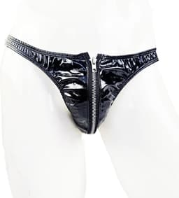 BamBella® - String Man - Maat S/M - sexy Lingerie Heren -Open voorkant rits - Zwart mannen string — thumbnail 4