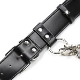 vscnovelty® Fetish - Sm Lederen Kleding Bondage Kwastje Broek Bdsm - Sex Harnas Klinknagels - Fetish Cosplay — thumbnail 9