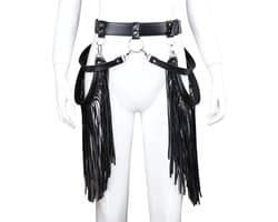 vscnovelty® Fetish - Sm Lederen Kleding Bondage Kwastje Broek Bdsm - Sex Harnas Klinknagels - Fetish Cosplay