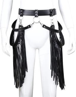 vscnovelty® Fetish - Sm Lederen Kleding Bondage Kwastje Broek Bdsm - Sex Harnas Klinknagels - Fetish Cosplay — thumbnail 1