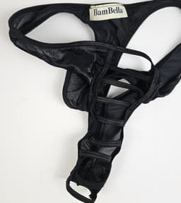 BamBella® - Sexy bondage Lingerie Heren S/M - Zwart mannen ondergoed open kruis slip — thumbnail 2