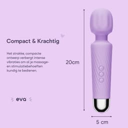 Eva® Personal Massager - Magic Wand - Vibrator voor Vrouwen - Krachtige Clitoris Stimulator - 75% Intensere Stimulatie - 20 Standen - Fluisterstil - Sex Toys voor Vrouwen - Seksspeeltjes - Cadeau voor Vrouw - Sensuele Audio - Lavender Purple — thumbnail 4