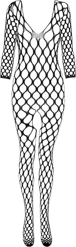 Christine le Duc - Visnet Catsuit met Open Kruis - Safiya - Lingerie Erotisch - Zwart — thumbnail 5