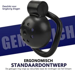 DOWO® - Mini Locker - Kuisheidskooi- Chastity cage - Peniskooi – Hemisferisch - ABS - Zwart - 4 Maten — thumbnail 3