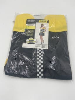 Kinky Taxi Chauffeur Kostuum – Sexy Zwart/Geel Jurkje met Bijpassende Pet – Maat XL — thumbnail 4