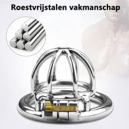 DOWO® - Mini Locker - Kuisheidskooi - Chastity cage - Peniskooi - Hemisferisch - Staal - 45 mm — thumbnail 2