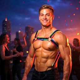 BUM BLING® - Regenboog Harnas voor Man - One Size - Gay Clubwear - BDSM Fetish & Pride — thumbnail 10