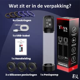Toys Hub® Automatische Penispomp MAX met 6 Penisringen & Ebook - Elektrisch - USB Oplaadbaar - LED Scherm - Sex Toys voor Mannen - Penis Vergroter – 20 CM — thumbnail 9