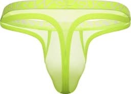SUKREW Sheer Low-rise Thong Acid Yellow - MAAT M - Erotisch Heren Ondergoed - String voor Man - Sexy mannen String — thumbnail 7