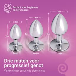Metalen Buttplug Set Voor Mannen en Vrouwen – Butt Plug - Roze — thumbnail 5