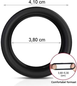 DOWO® - Dubbele Cockring - Penisring - Cock Ring Siliconen – Koppels - BDSM - Sex toys - Seksspeeltje voor Mannen - Zwart — thumbnail 2