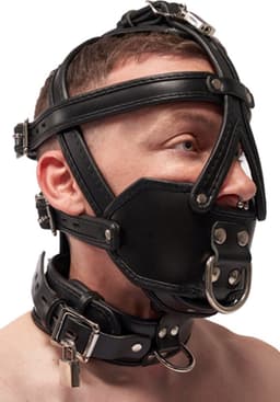Mister b leather extreme muzzle head harness — thumbnail 1