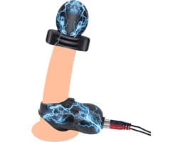 Elektrische stimulatie voor de eikel en balzak - Hevige E-stim - One size - Stroom en Schok - Scrotum - Complete set - Verschillende sterktes en standen - Draadloze afstandsbediening