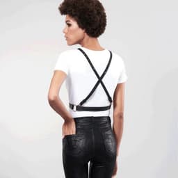 Bijoux Indiscrets Maze Net Cleavage Harnas - Zwart — thumbnail 3