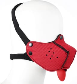 Kiotos - Neopreen Puppy Dog Gag/Mondmasker - Rood — thumbnail 1