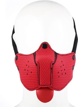 Kiotos - Neopreen Puppy Dog Gag/Mondmasker - Rood — thumbnail 5