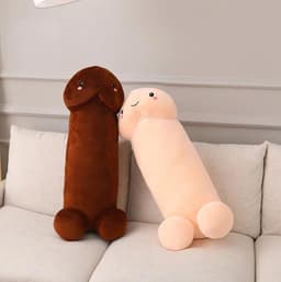 Super zachte XXL Penis knuffel - Piemel kussen - XL formaat (1 meter) - Crème Wit — thumbnail 7