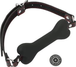 Banoch - mouth gag bone - siliconen gag bot - zwart - hondenbot - bondage — thumbnail 1