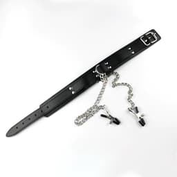 Daily Goods - Halsband tepelklemmen - BDSM bondage - toy - seks - erotiek - collar - vernedering — thumbnail 2