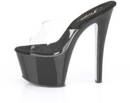 Pleaser - SKY301CRS Muiltjes met hak - US 11 - 41 shoes - Zwart/Transparant — thumbnail 3