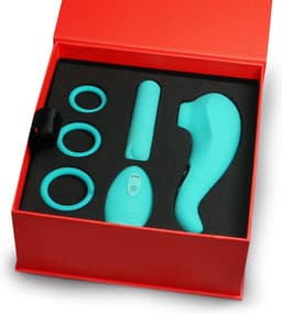 IVY LUX - Valentijn cadeautje voor haar - valentijn cadeautje voor hem - Sex toys voor koppels - Set met 3 artikelen inclusief romantische rozenblaadjes - Waterproof - Turquoise — thumbnail 3