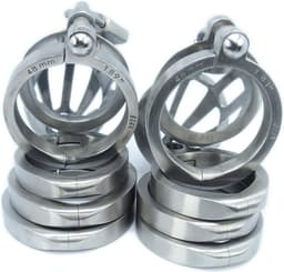 BON4MplusLarge Hinged RVS Kuisheidskooi voor Mannen Peniskooi Set BON4M Series Male Chastity Package in Stainless Steel — thumbnail 9