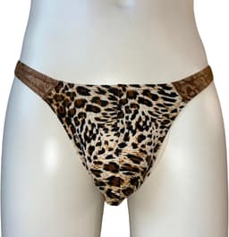 LekkerStout Heren String Luipaardprint - Bruin Kant - Sexy Herenondergoed - Maat L | ( LS261 ) — thumbnail 1