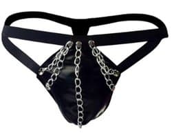 BamBella ® - String - Maat Onesize S M L - Zwart SM kleding BDSM erotische heren kleding ondergoed lingerie onderbroek zwart