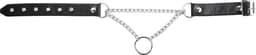 Rimba - Lederen Wurghalsband met O-ring - Zwart/Zilver — thumbnail 2