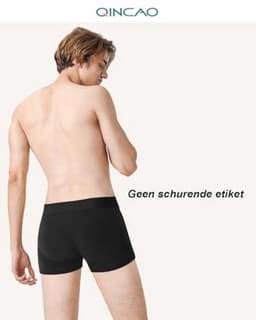 QINCAO Boxershorts voor heren, verpakking van 3 stuks, comfortabel, luchtig en zonder etiketten, draagbare verpakking voor op reis — thumbnail 3
