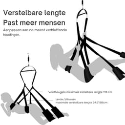 VIN® Sex Schommel - Sex Swing Extra Stevig – Seksschommel – Seksspeeltjes voor Koppel – Seks Schommel BDSM – Erotiek Toys - Sex Sling – Love Swing – Discreet Verpakt – Zwart — thumbnail 5