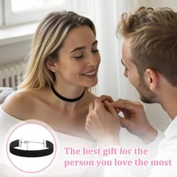 Ronte - Fluwelen zwarte choker voor dames | Klassieke gothic stijl | Verstelbare halsketting voor verjaardag, party, cosplay — thumbnail 4