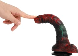 Banoch | Fantasy dildo orrynis | rood - groen | zuignap siliconen — thumbnail 3