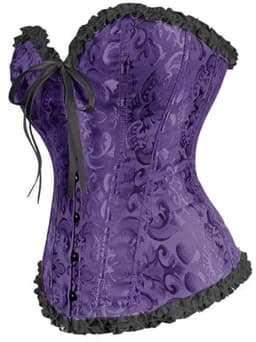 Burlesque Korset Top voor Dames - Stalen Baleinen - Grote Maat - Overbuste Bustiers - Donkerpaars — thumbnail 2