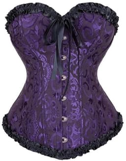 Burlesque Korset Top voor Dames - Stalen Baleinen - Grote Maat - Overbuste Bustiers - Donkerpaars — thumbnail 1