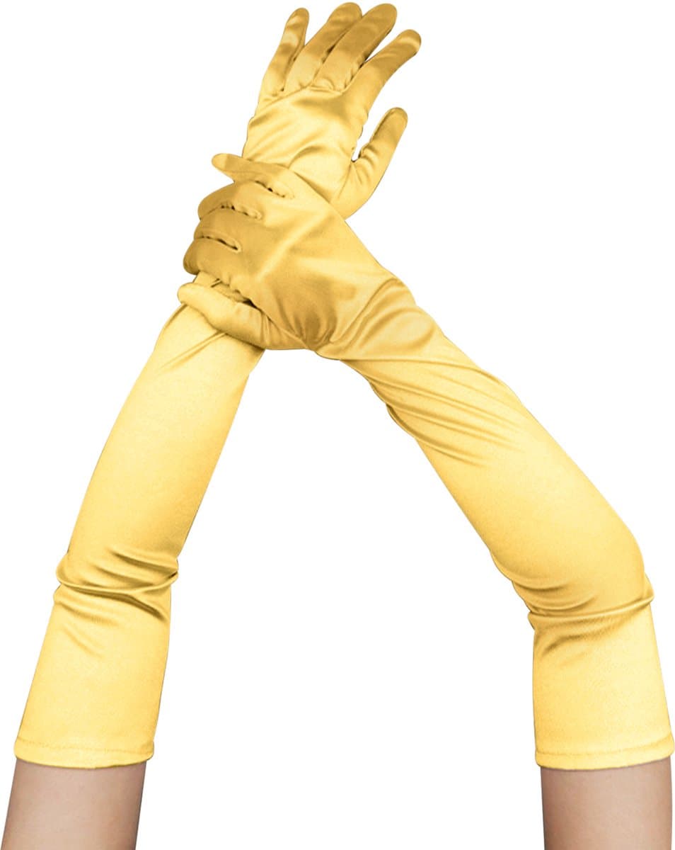 Lange dames handschoenen - extra lange satijnen stretch satijnen handschoenen - vintage feest dameshandschoenen - bruidshandschoenen - geschikt voor bruiden bruiloft opera theekransje — afbeelding 1