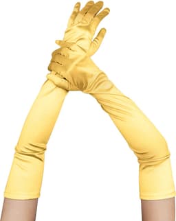 Lange dames handschoenen - extra lange satijnen stretch satijnen handschoenen - vintage feest dameshandschoenen - bruidshandschoenen - geschikt voor bruiden bruiloft opera theekransje — thumbnail 1