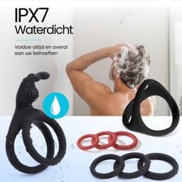 Ivy Lux Cockring Siliconen - Penisring set voor mannen - Waterdicht en Wasbaar - 6 Verschillende Maten - Inclusief 6 ringen in de kleuren zwart en rood — thumbnail 7
