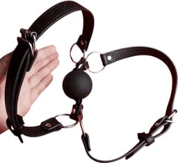 Koppels Ball Gag - gezamelijke gag - romantisch - bdsm - kwaliteits kunstleer - mega sexy — thumbnail 3