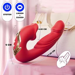 Vibrator | Explosie Van Genot - Dildo - 3 In 1 Dildo Vibrator Voor Vrouwen – G-Spot & Clitoris Stimulator – Rabbit Vibrator – Sex Toys Voor Koppels – Seksspeeltjes voor Mannen — thumbnail 5
