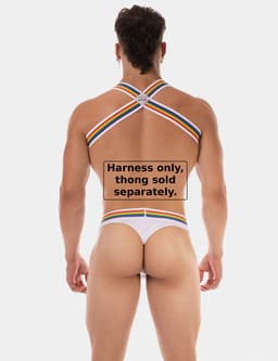 Barcode Berlin Body Harness Pride Ikem White - MAAT L/XL — thumbnail 3