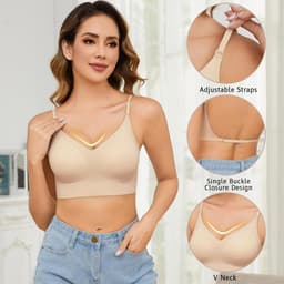 Naadloze Beha met Diepe V-hals en Blote Rug voor Dames | Comfortabele Bralette — thumbnail 5