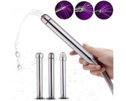 Anaal douche - Anale & Vaginale cleaner - Anaaldouche - Geschikt voor anaal en vaginaal gebruik - Te gebruiken met glijmiddel - Anaal spoelen - Douchekop - 3 Opzetstukken - Klysma - Darmreiniging - Anaal spoelen - Aluminium - Metaal