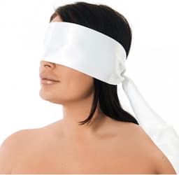 Rimba - Blinddoek - Ook Voor Bondage - Wit - Nylon - Lengte 150 cm - Breedte 10 cm — thumbnail 1