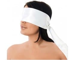 Rimba - Blinddoek - Ook Voor Bondage - Wit - Nylon - Lengte 150 cm - Breedte 10 cm