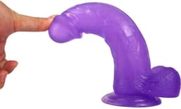 Jelly Studs Crystal Dildo 20 x 4.5 cm - paars — thumbnail 2